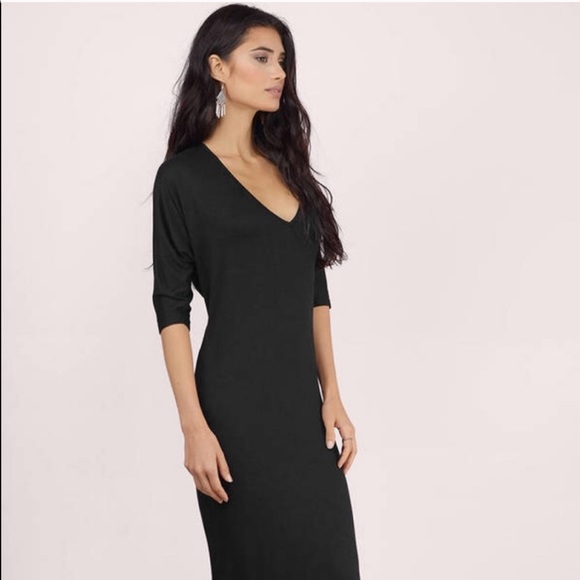 NWT Tobi open back stretchy black midi dress - Picture 2 of 4